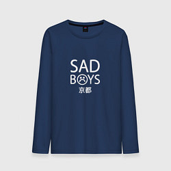 Лонгслив хлопковый мужской SAD BOYS, цвет: тёмно-синий