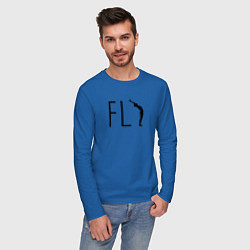 Лонгслив хлопковый мужской Yoga Fly цвета синий — фото 2
