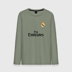 Лонгслив хлопковый мужской Real Madrid: Fly Emirates, цвет: авокадо