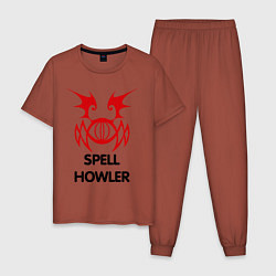 Пижама хлопковая мужская Dark Elf Mage - Spell Howler, цвет: кирпичный