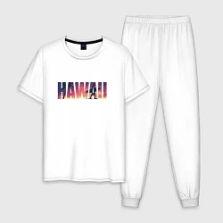 Пижама хлопковая мужская HAWAII 9, цвет: белый