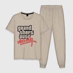 Пижама хлопковая мужская GTA Vice City, цвет: миндальный