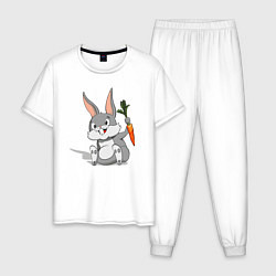 Мужская пижама Зайка с морковью