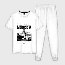 Пижама хлопковая мужская Moscow Kremlin 1147, цвет: белый