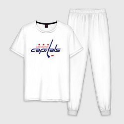 Пижама хлопковая мужская Washington Capitals, цвет: белый
