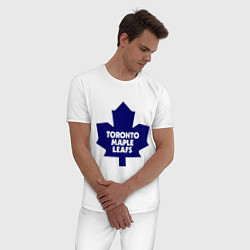 Пижама хлопковая мужская Toronto Maple Leafs, цвет: белый — фото 2