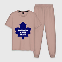 Пижама хлопковая мужская Toronto Maple Leafs, цвет: пыльно-розовый