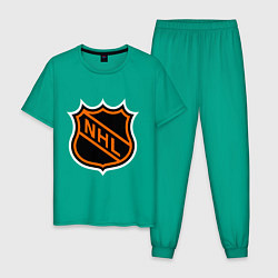 Пижама хлопковая мужская NHL, цвет: зеленый
