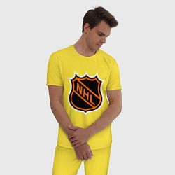 Пижама хлопковая мужская NHL, цвет: желтый — фото 2