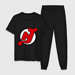 Пижама хлопковая мужская New Jersey Devils цвета черный — фото 1