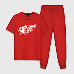 Пижама хлопковая мужская Detroit Red Wings, цвет: красный