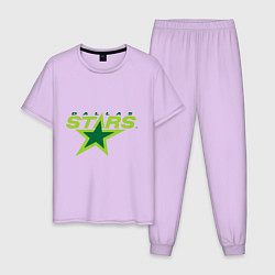 Пижама хлопковая мужская Dallas Stars цвета лаванда — фото 1