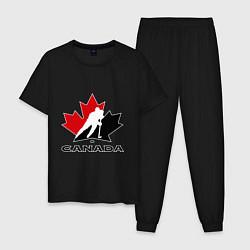 Пижама хлопковая мужская Canada, цвет: черный