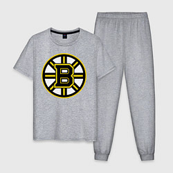 Пижама хлопковая мужская Boston Bruins, цвет: меланж