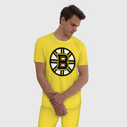 Пижама хлопковая мужская Boston Bruins, цвет: желтый — фото 2