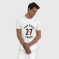 Пижама хлопковая мужская Far East 27 Crew, цвет: белый — фото 2