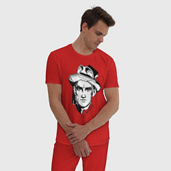 Пижама хлопковая мужская Маяковский, цвет: красный — фото 2
