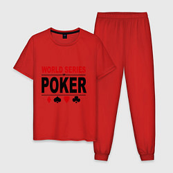 Пижама хлопковая мужская World series of poker, цвет: красный