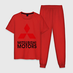 Пижама хлопковая мужская Mitsubishi, цвет: красный