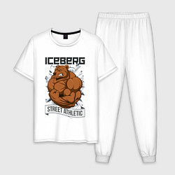 Пижама хлопковая мужская Bear | Iceberg, цвет: белый