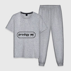 Пижама хлопковая мужская Prodigy лого с муравьем, цвет: меланж