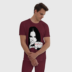 Пижама хлопковая мужская Ozzy Ozborn, цвет: меланж-бордовый — фото 2