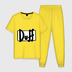 Пижама хлопковая мужская Duff, цвет: желтый