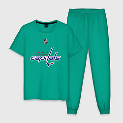 Пижама хлопковая мужская Washington Capitals: Ovechkin 8, цвет: зеленый