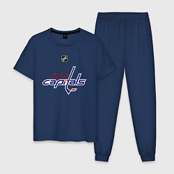 Пижама хлопковая мужская Washington Capitals: Ovechkin 8, цвет: тёмно-синий
