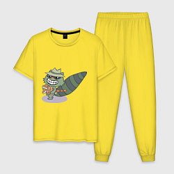 Пижама хлопковая мужская HTF: Lifty, цвет: желтый