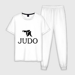 Пижама хлопковая мужская Judo, цвет: белый