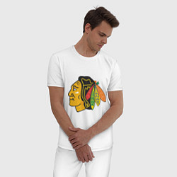 Пижама хлопковая мужская Chicago Blackhawks: Kane, цвет: белый — фото 2