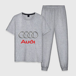 Пижама хлопковая мужская Audi, цвет: меланж