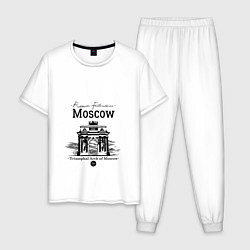 Пижама хлопковая мужская Triumphal Arch of Moscow, цвет: белый