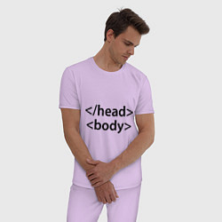 Пижама хлопковая мужская Head Body, цвет: лаванда — фото 2