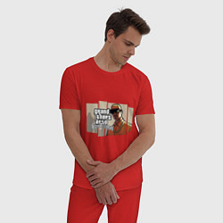 Пижама хлопковая мужская GTA San Andreas, цвет: красный — фото 2