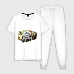 Пижама хлопковая мужская GTA San Andreas, цвет: белый