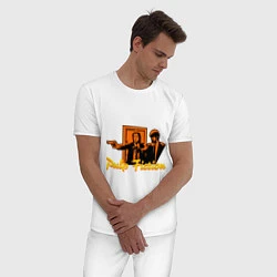 Пижама хлопковая мужская Pulp Fiction, цвет: белый — фото 2