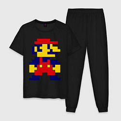 Пижама хлопковая мужская Pixel Mario цвета черный — фото 1