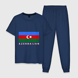 Пижама хлопковая мужская Азербайджан, цвет: тёмно-синий