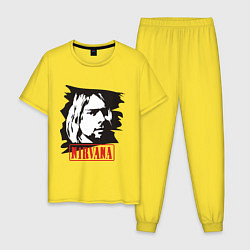 Пижама хлопковая мужская Nirvana: Kurt Cobain, цвет: желтый