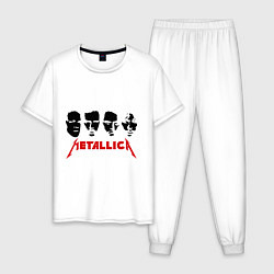 Пижама хлопковая мужская Metallica (Лица), цвет: белый