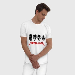 Пижама хлопковая мужская Metallica (Лица), цвет: белый — фото 2