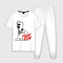 Пижама хлопковая мужская FIght Club: Tyler Durden, цвет: белый