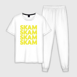 Пижама хлопковая мужская Skam Skam, цвет: белый