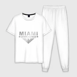 Пижама хлопковая мужская Miami - The Tony Montana empire, цвет: белый