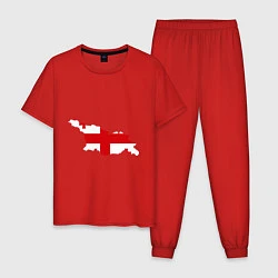Пижама хлопковая мужская Грузия (Georgia), цвет: красный