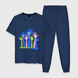 Пижама хлопковая мужская Hands Up, цвет: тёмно-синий