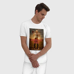 Пижама хлопковая мужская American Gods: Czernobog, цвет: белый — фото 2