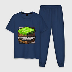 Пижама хлопковая мужская Minecraft: Pocket Edition, цвет: тёмно-синий